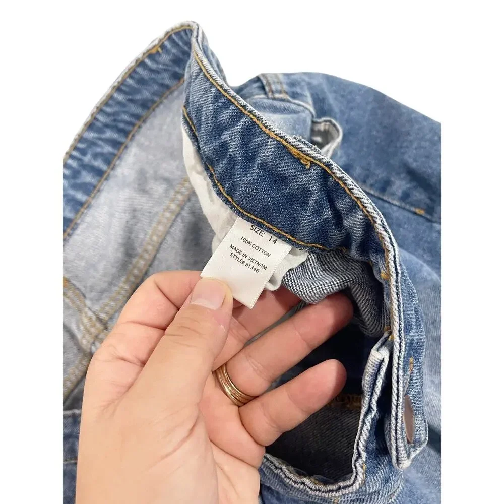 Fashion Nova‎ Destroyed Distressed Straight Leg Jeans Cotton Womens 14